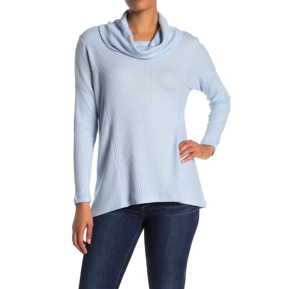 Catherine Malandrino Waffle Knit Cowl Neck Top XS
